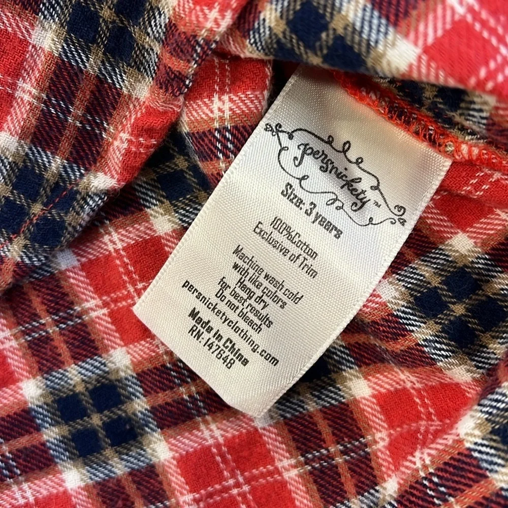Persnickety plaid lace trim button down shirt